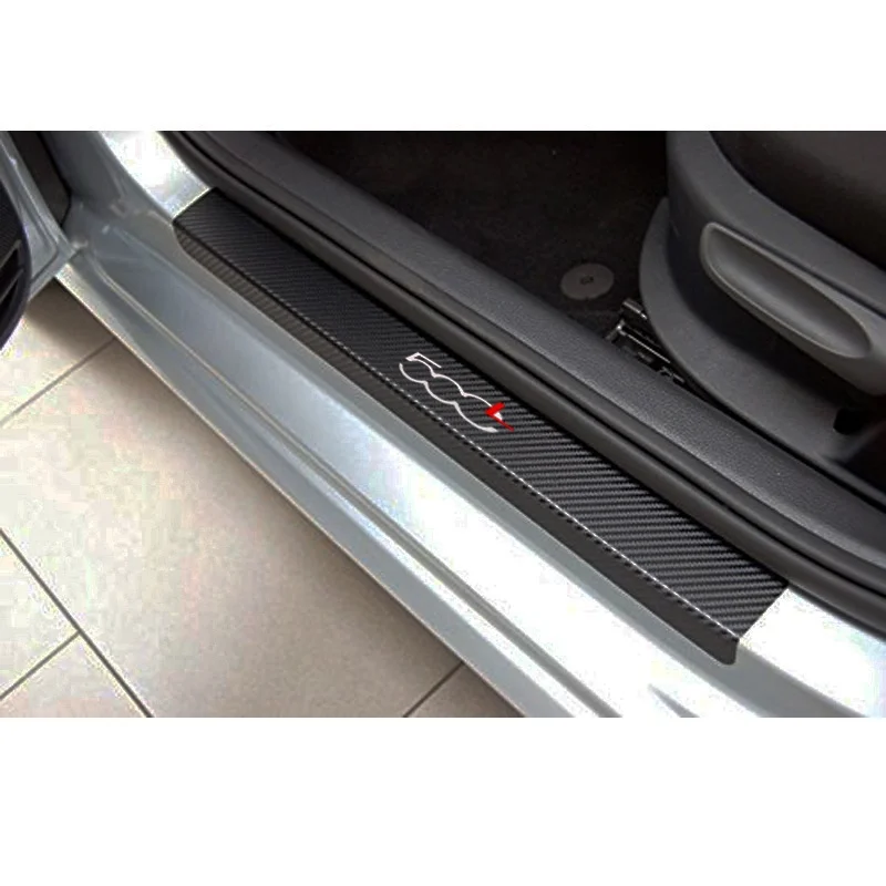 

For FIAT 500L 500L Cross 500L Wagon Carbon Fiber Vinyl Sticker Car Door Sill Protector Scuff Plate Car Accessories