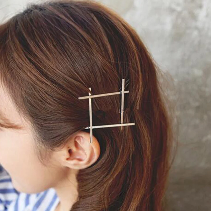 

1 PC New Fashion Women Girls Hairpins Girls Geometry Cute Hair Clip Delicate Hair Pin Hair Decorations Jewelry Accessories