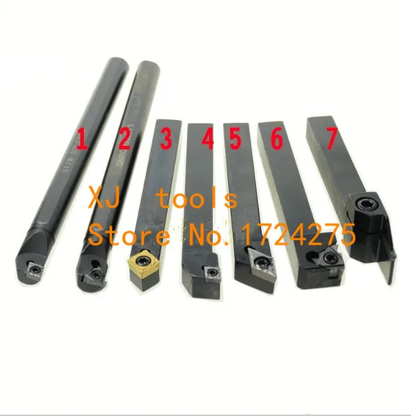 

Free Shipping 7PCS 10MM combination DYI lathe Carbide CNC indexable lathe tool cutting too Cutting tools set