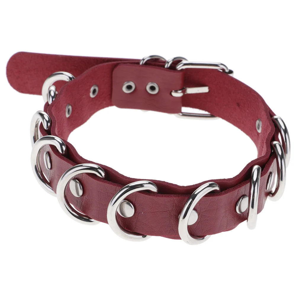 Панк воротник чокер Многослойные d-кольца металлическое ожерелье женские модные ювелирные изделия - Окраска металла: Красный