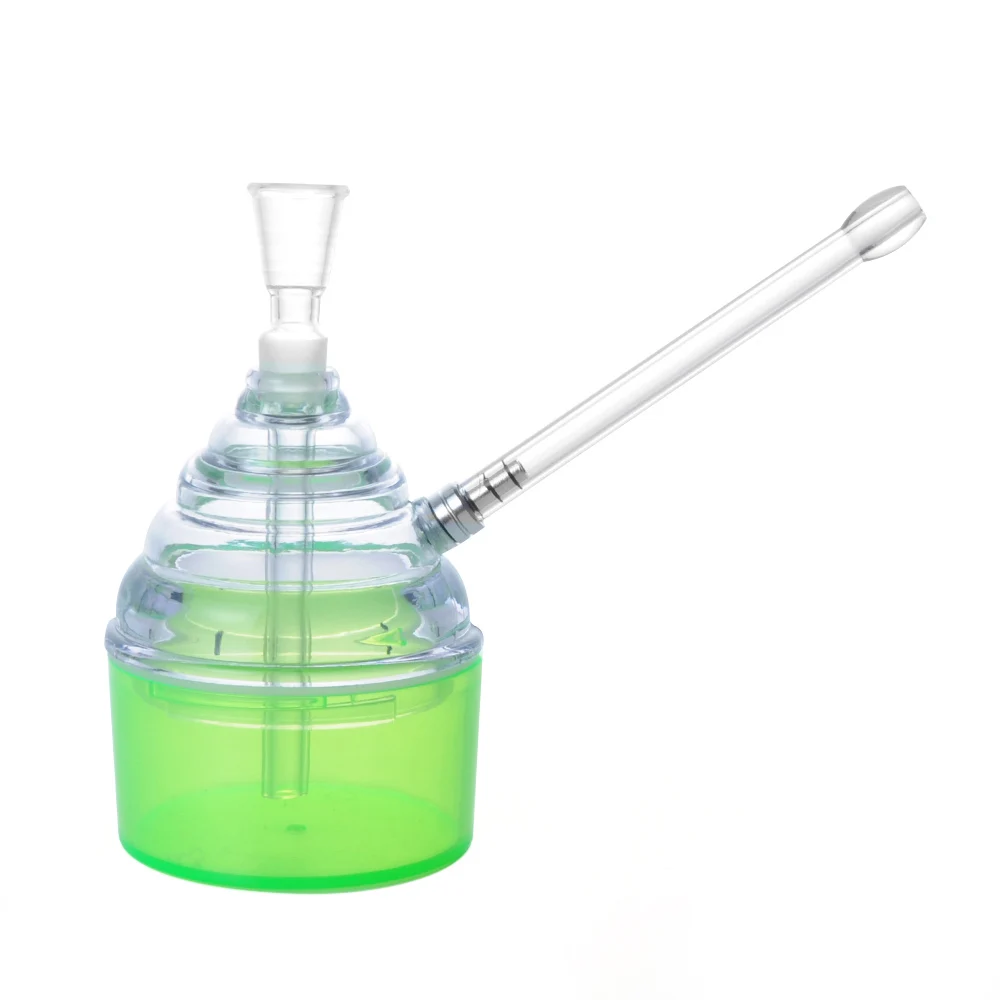 GERUI Копченый маленький кальян акриловая стеклянная трубка водопроводные трубы табак наргиле трубка для курения кальяна - Цвет: Зеленый