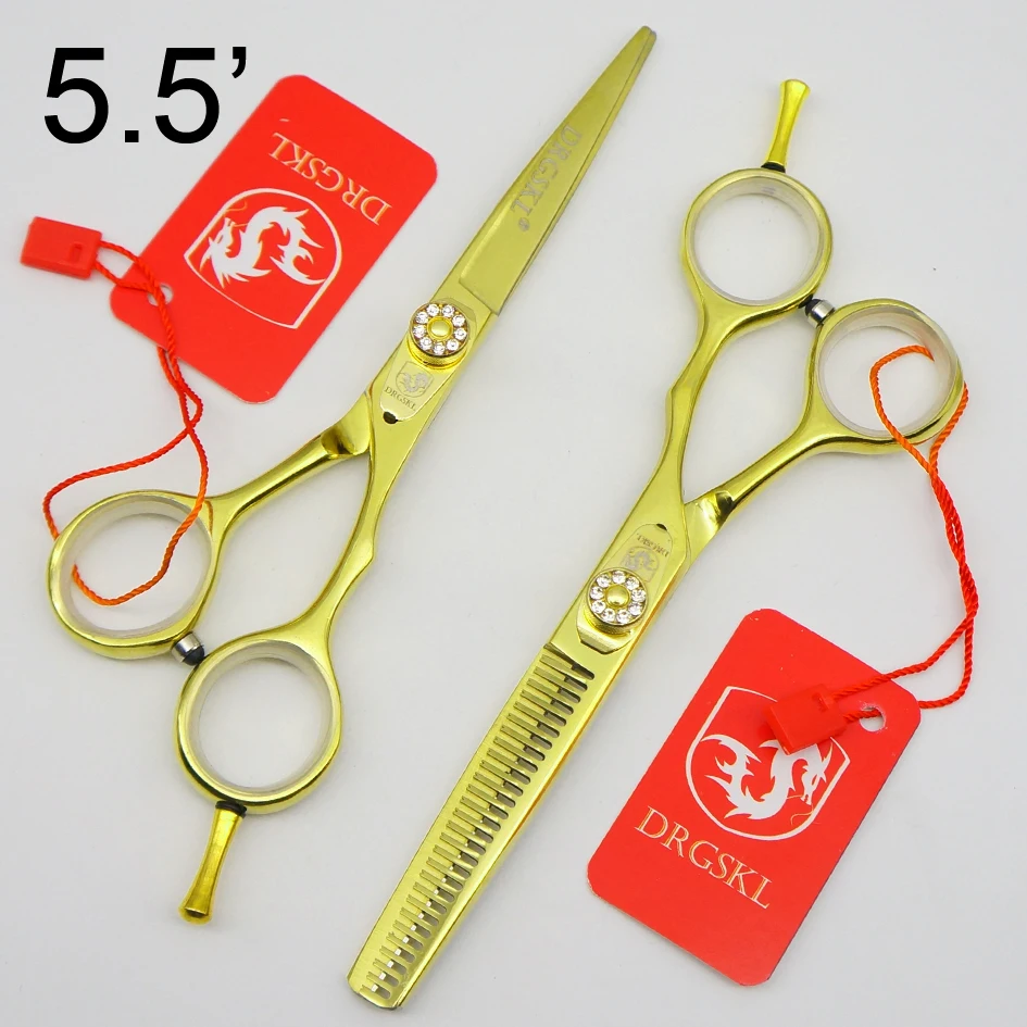440C DRGSKL gold 5.5 INCH hair cut scissors high quality, professional