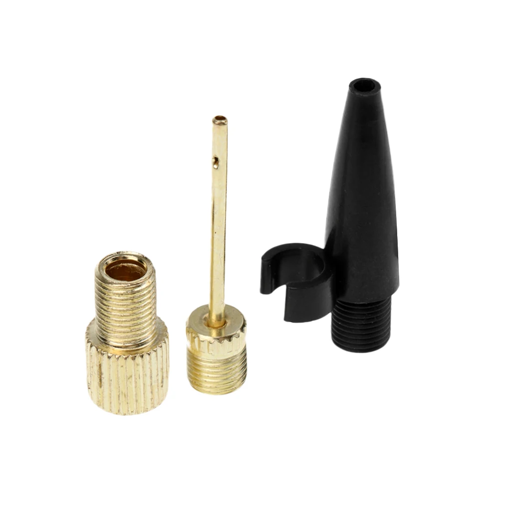 

Set 3 Bike Bicycle Sport Ball Inflating Kit Presta Valve To Schrader Converter Adapter with Airbed Nozzle and Ball Needle