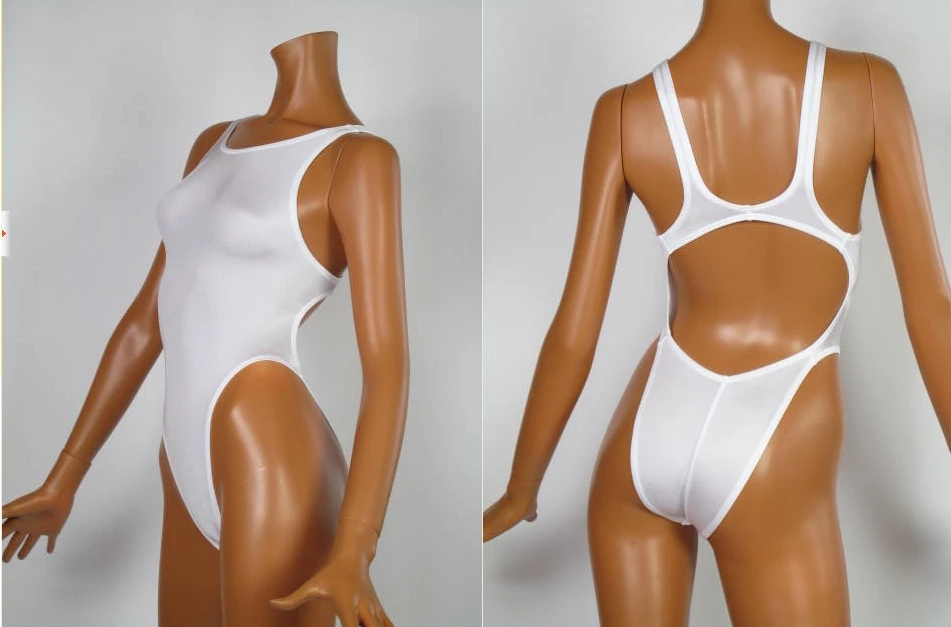 ワンピースの女性用水着 セクシーな白いひも水着 背中の開いたハイスリットの水着 女性のひも水着 Womens Thong Bodysuit Thong Bodysuitwoman Bodysuit Sexy Aliexpress