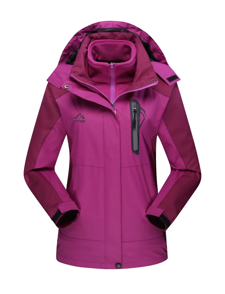 AbelWay Womens Mountain Waterproof Windproof Fleece 3 in 1 Jacket Ski Hooded Rain Coat AbelWay Womens Mountain Waterproof Windproof Fleece 3 in 1 Jacket Ski Hooded Rain Coat