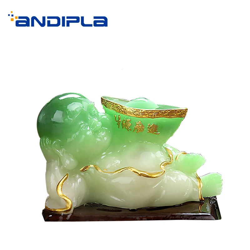 

Smile Cute Buddha Natural Discoloration Resin Tea Pet / Home Feng Shui Boutique Decoration Crafts Lucky Statue Sculpture As Gift