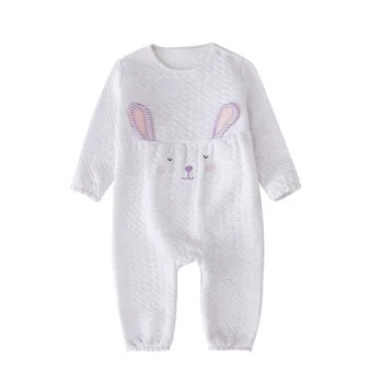 

Tender Babies Baby Girl Clothing Quilted Jacquard all in one with rabbit embroidery to front and 3D ear detail