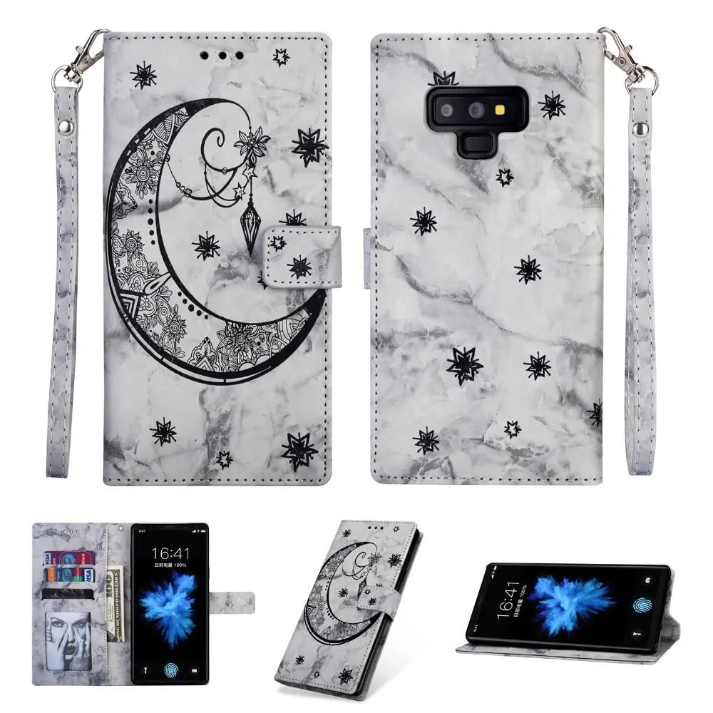 

Painted Flip Case Wallet Leather Cover For Samsung S6 S7 Edge Cute 3D Pattern Flip Cover Phone Case for Samsung A6 Plus 2018