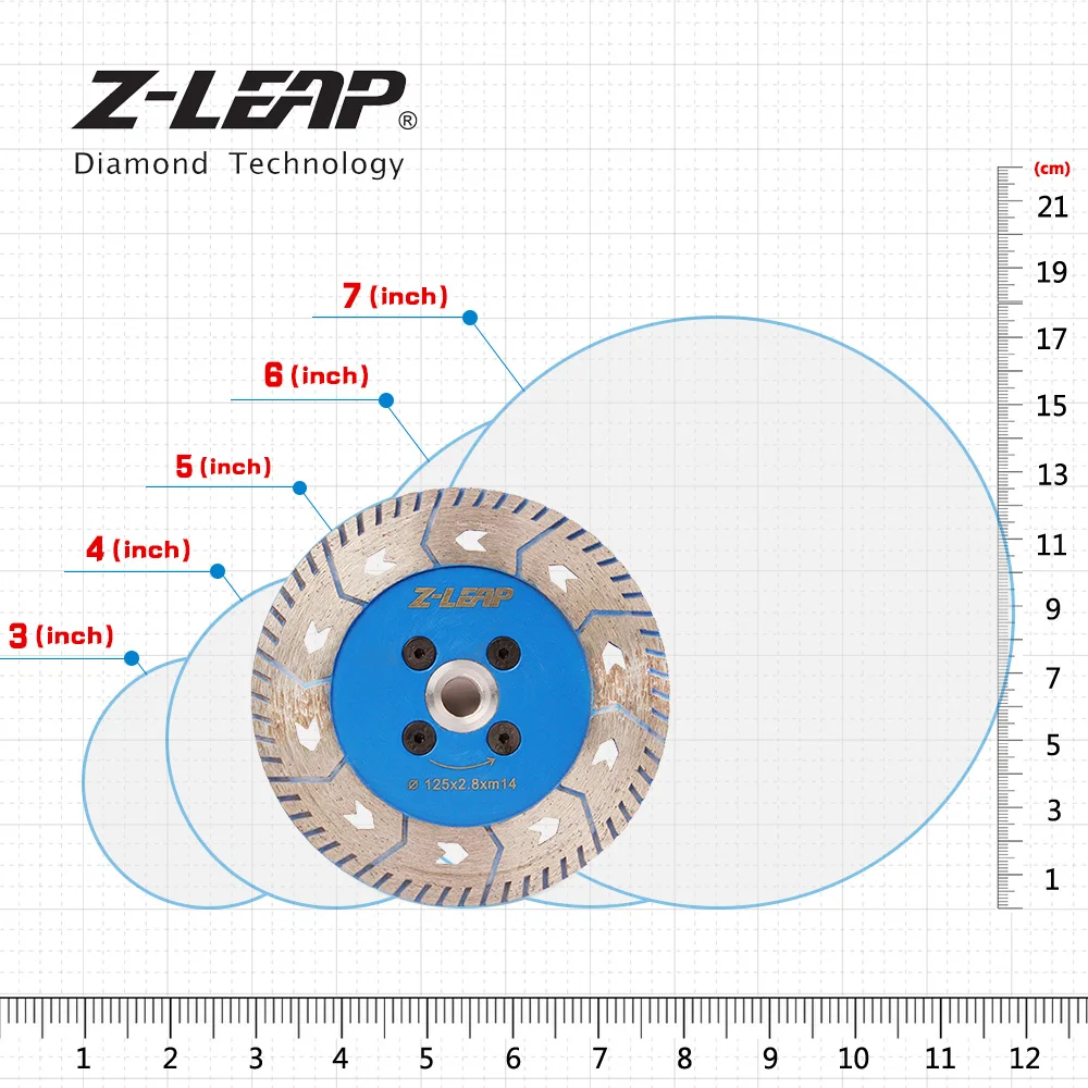 Z-LEAP " алмазная пила Гранит Мрамор Бетон камнерезный диск 125 мм двойные боковые Шлифовальные Колеса влажное использование с резьбой M14