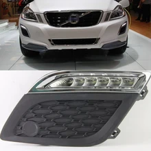 Carro piscando para volvo xc60 2011 2012 2013 led luz do dia drl luzes de condução diurna luz do dia cobertura luz 12v nevoeiro lâmpada