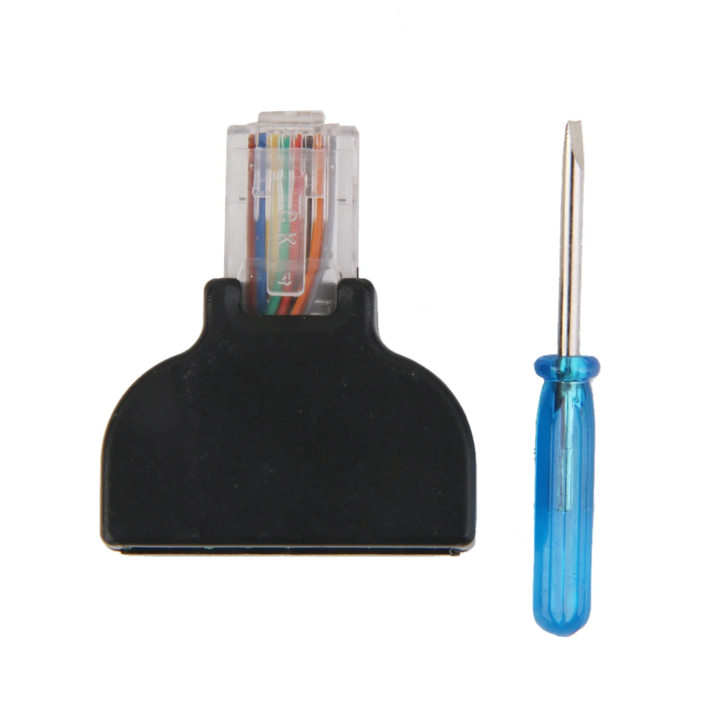 RJ45 Male Plug to AV 8 Pin Screw Terminal Adapter Block ADAPTER Converter Block Plug for CCTV Camera Accessory