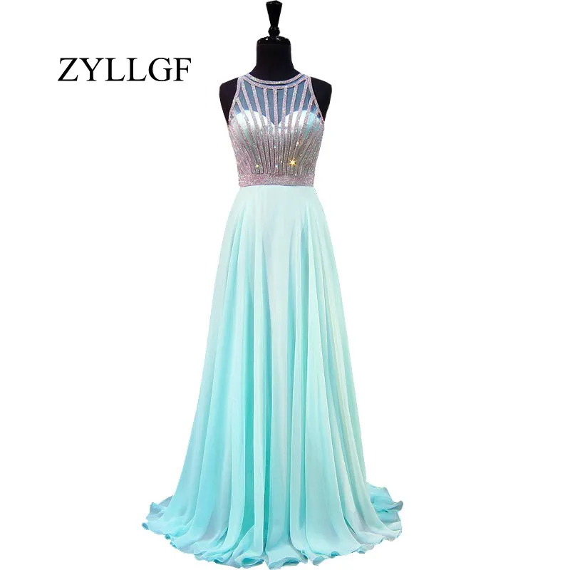 ZYLLGF Elegante A-lijn Scoop Mouwloos Wedding Party Jurken Kralen Backless Lichtblauw Chiffon Lange Moeder Jurk 2019 RS92 ZYLLGF Elegante A-lijn Scoop Mouwloos Wedding Party Jurken Kralen Backless Lichtblauw Chiffon Lange Moeder Jurk 2019 RS92