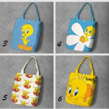 IVYYE TweetyBird Мода Аниме Складная парусиновая сумка для покупок повседневные сумки на плечо индивидуальные сумки-тоут для девушек Новинка