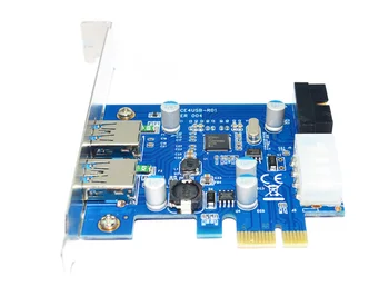 

USB 3.0 PCIe Expansion Card External 2 Ports USB3.0 + 2 Internal 19Pin Header 4Pin IDE Power Connector for PCI-E x1 x4 x8 x16