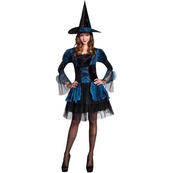 

Blue Gothic Witch Adult Halloween Costume L15535