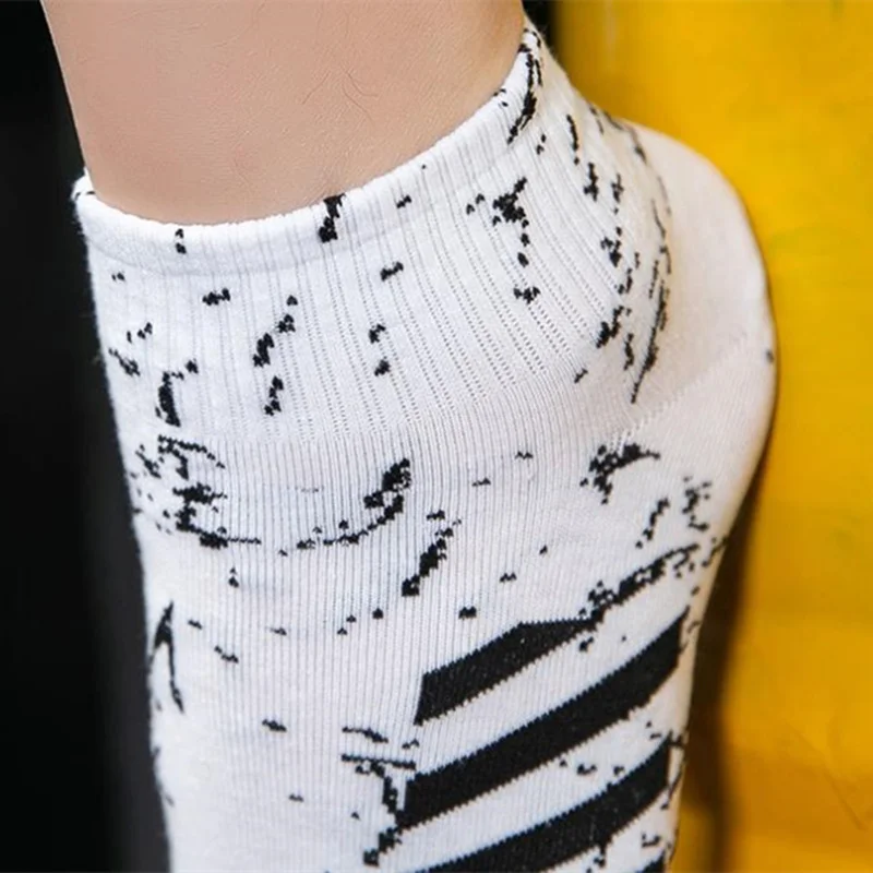 

Fashion Korean 5 pairs/lot mens cotton socks Breathable sports letter socks Chinese character boat socks ulzzang Unisex sox hot