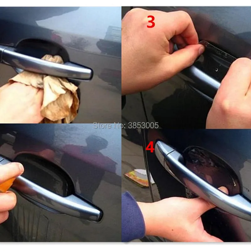 

car door handle stickers auto styling Sticker for skoda fabia vw transporter t5 saab 9-3 peugeot 106 audi a3 8p honda civic 2016