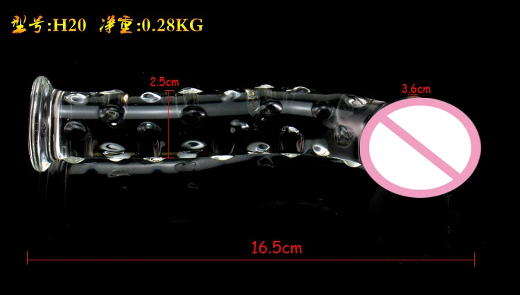 Dotted Glass Dildo Women Massager Wand vibrator Pyrex Crystal Dildo Lifelike Glass Dildo Crystal Penis Anal Toys Adult Sex