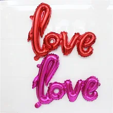 2pcs Ligatures LOVE Letter Foil Balloon Anniversary Wedding Valentines Party Decoration Balloon Love Balloon For Marrage