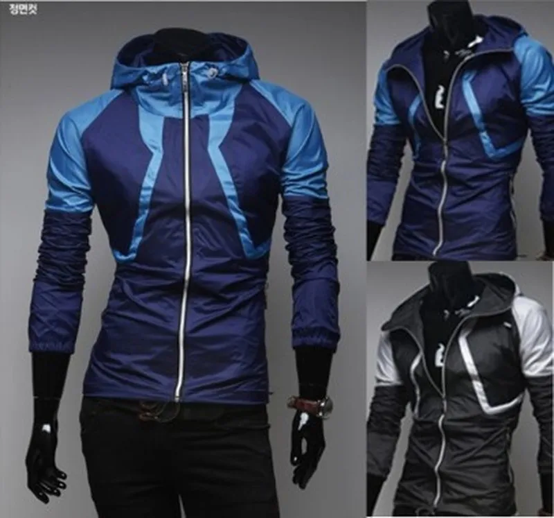 

2019 Spring Summer Men's Waterproof Jacket Color-matched Cap Breathable Thin Functional Jacket Comfortable Convenient M-XXL