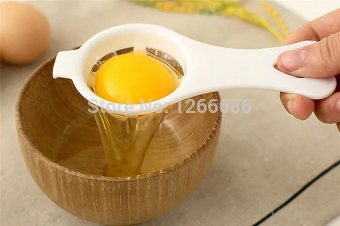 500 шт./лот инструменты для яиц отделитель желтков кухонная ложка для яиц белый сепаратор яичный желток гелевые разделители