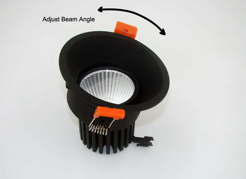 Светодиодный светильник 12 Вт COB Ultrabright 7 Вт Светодиодный точечный светильник для гостиной черный встроенный потолочный светильник круглый светильник антибликовый AC85-265V