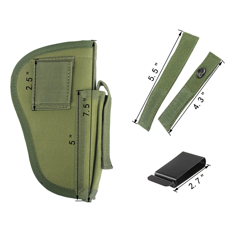 Tactical EDC Right Left Interchangeable Pistol Case Quick Release  Hand Gun Holster w Magazine Slot Holder Hunting Accessory RL31-0025-17