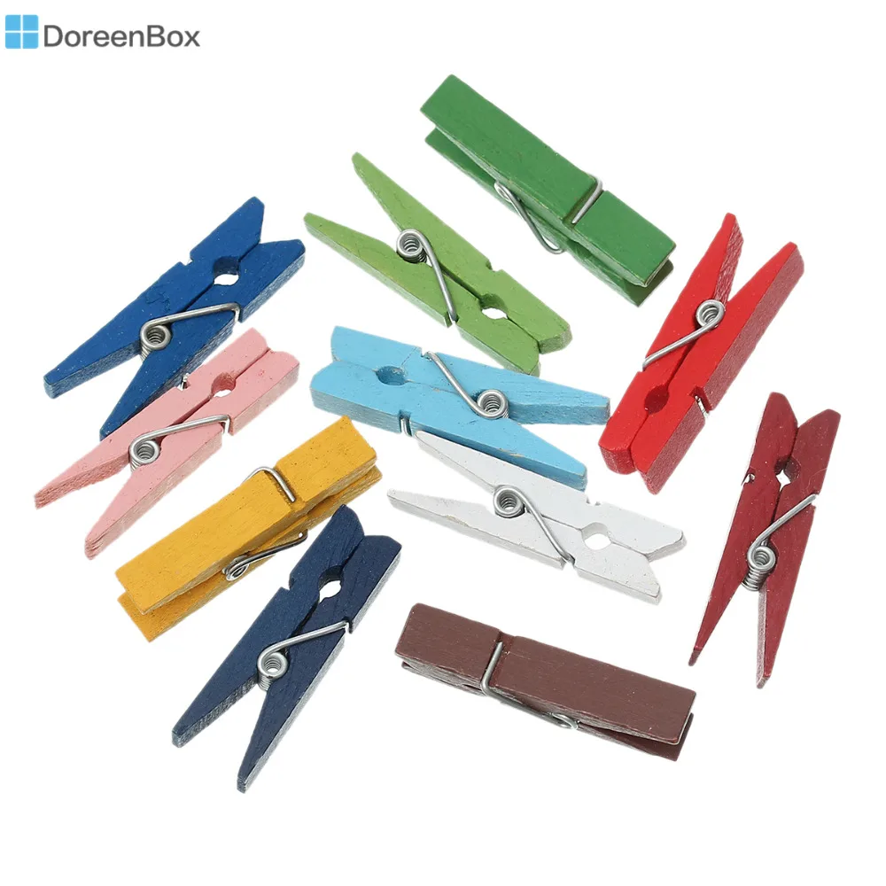 Doreen Box Wood Clothes Pegs Clothespin Clips Note Pegs Mixed Color At