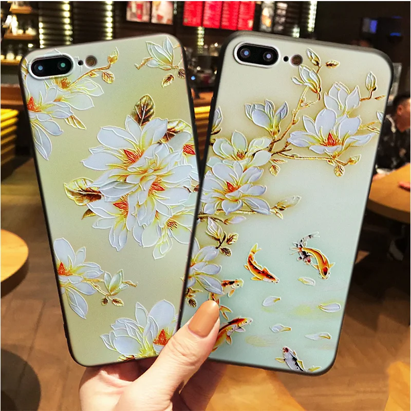 

Floral 3D Relief Silicon Soft Case For Samsung Galaxy G530 A7 A8 A6 J6 J4 Plus 2018 A5 J2 J3 J5 J7 Prime J1 For iPhone X XS Capa
