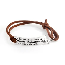 Жизнь-это не о выживании в шторм, речь идет о учится Dance In the Rain браслет для Для мужчин в стиле панк Модные ожерелья подарок
