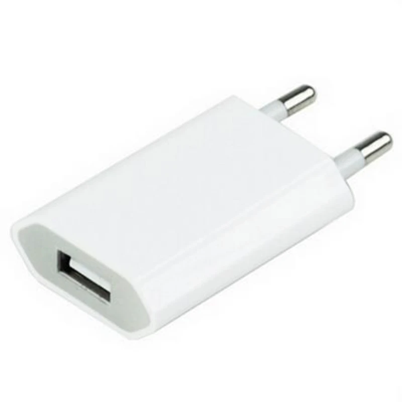 Стандарт ЕС настенное зарядное устройство 5 В/1 а Быстрая зарядка для iPhone 5/5S 6/6S Plus SE мобильный телефон USB Зарядка адаптер с двумя круглыми вилками
