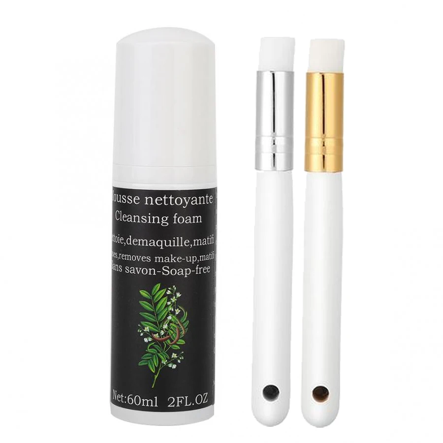 

60ml Professional Eyelash Extension Foam Cleaner With Brush Grease Dirt Removal Grafting Individual Eyelashes Makeup Remover Set