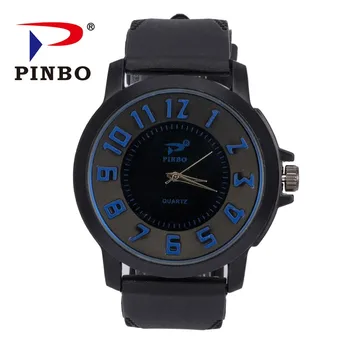 

PINBO Luxury Brand Military Watches Men Quartz Analog 3D Face Silicone Clock Man Sports Watches Army Watch Relogios Masculino