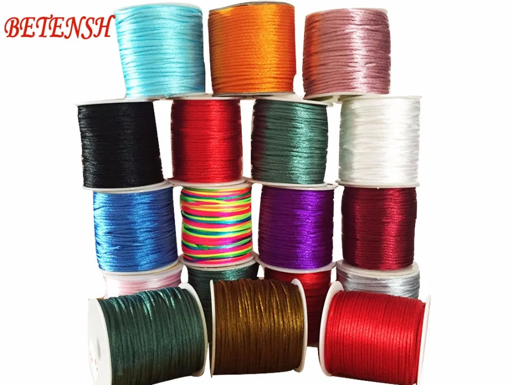 

1.5mm Rattail Satin Nylon Cord Chinese Knot Beading Cord+Macrame Rope Bracelet Cords Jewelry Accessories 480m/6 rolls