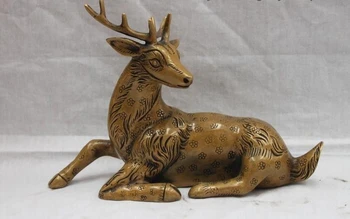 

Chinese Feng Shui Classic Bronze Copper carved Deer Reindeer Statue