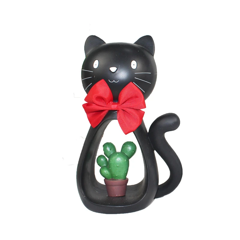 Tirelire De Chat Noir Et Blanc En Resine Artisanat Japonais Dessin Anime Ajoure Decorations De Salon Cadeaux A La Mode Pour Etudiants Aliexpress
