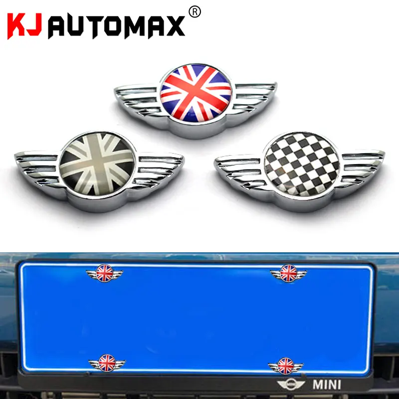 

KJAUTOMAX for Mini Cooper F55 F56 F60 R60 R55 R56 License Plate Screw Rainbow Checher GreyJack UnionJack