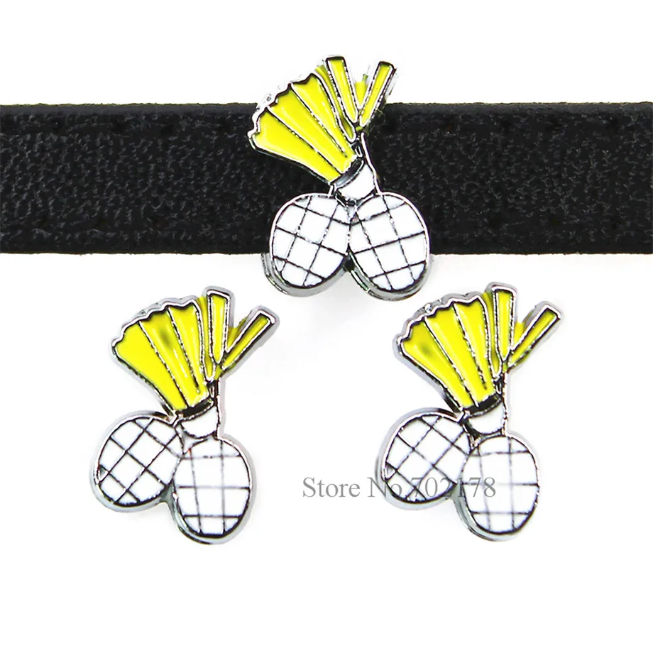 

wholesales 100pcs Badminton charms 8mm slide charms DIY charms fit 8mm Pet collar Bracelet SL624
