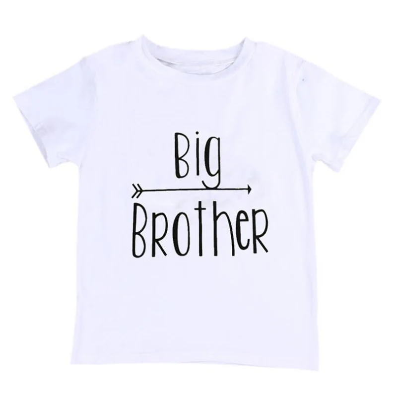 

New Children Boys Summer T shirt Boys Clothes Big Brother Letter Printed T shirt Short Sleeve Kid White T shirt Cotton Tops D10