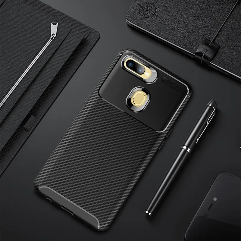 Чехол из углеродного волокна для OPPO AX7 чехол с алмазной сеткой дизайнерский RX17 Neo