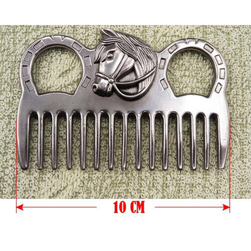 

Stainless Steel Horse Pony Grooming Comb Tool Metal Curry Brushing Cleaning Tool Equestrian