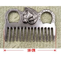 Stainless Steel Horse Pony Grooming Comb Tool  Metal Curry Brushing Cleaning Tool Equestrian 1