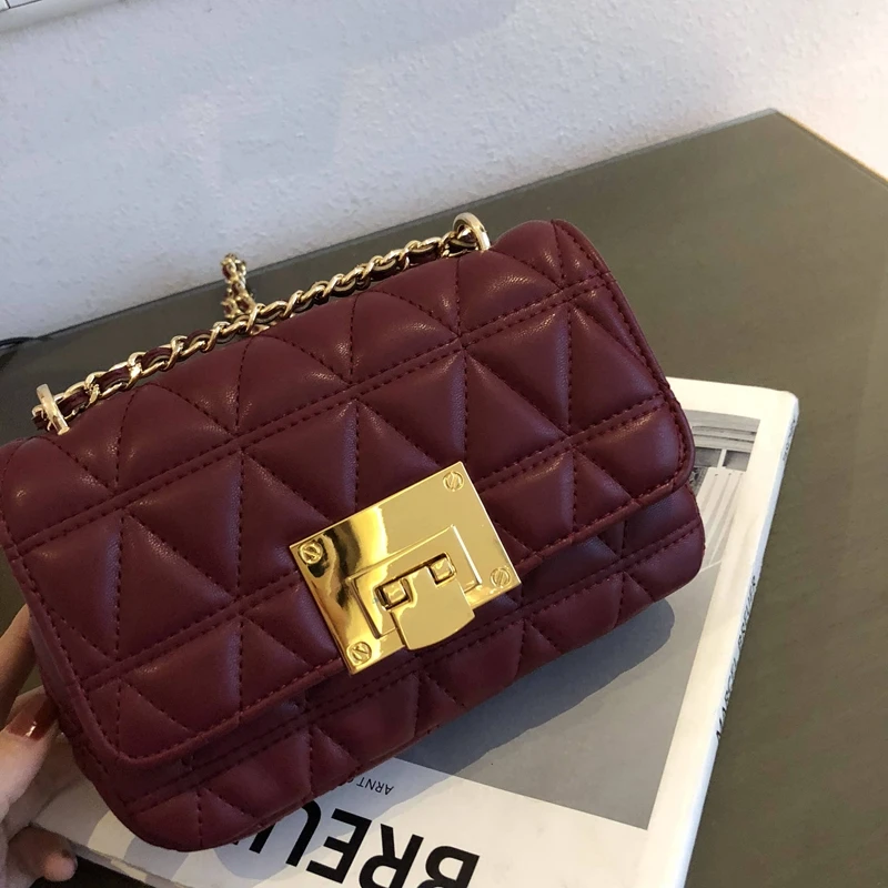 

2019 New Famous Designer Women Purses and Handbags Diamond Lattice Chain Shoulder Messenger Bags Sac A Main