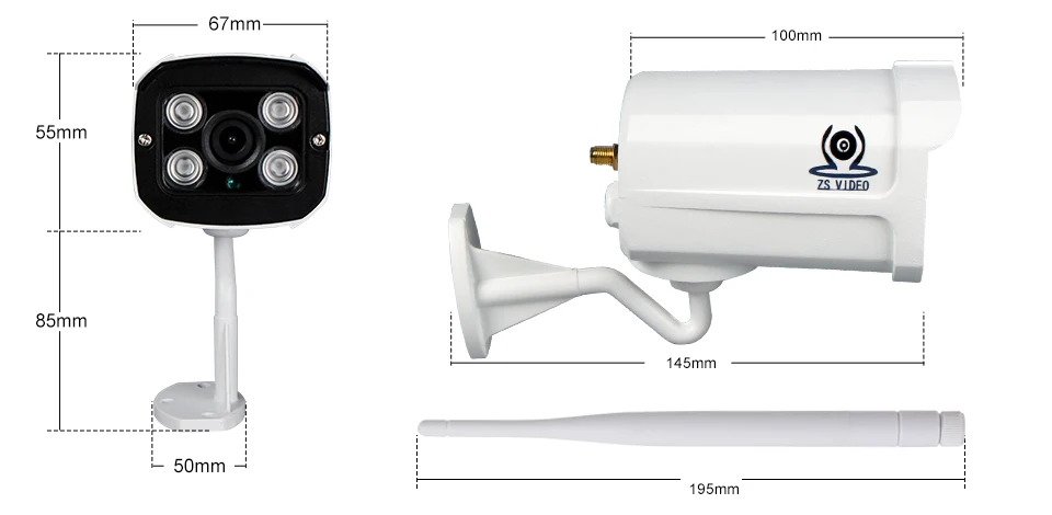 ZSVEDIO Surveillance Cameras IP Camera Onvif Wi Fi IP66 960P 1.3MP H.264 Video Record HD Wireless Power Adapter Camera CCTV (13)