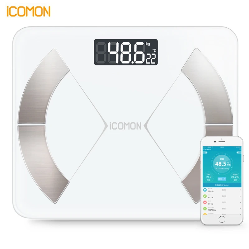 iCOMON i31 Smart Bathroom Weight Scale Body Fat Weighing Scales Floor Human Body Weight Scale Body Balance Bluetooth Best Gift