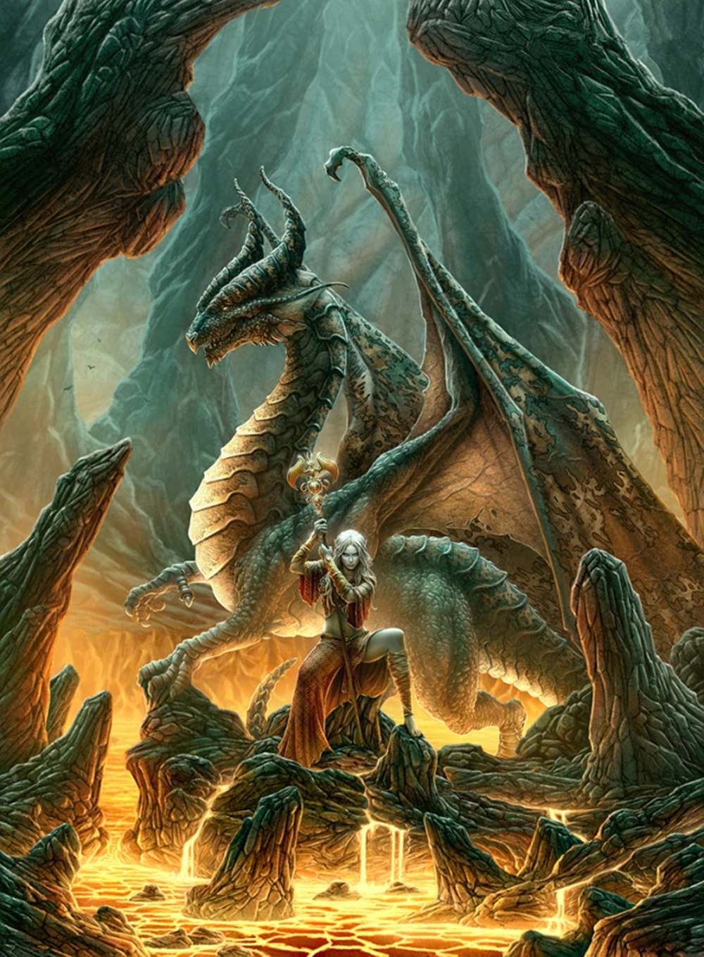 2 Fire Dragon Full Drill 5D Diamond Embroidery Painting Cross Stitch DIY++