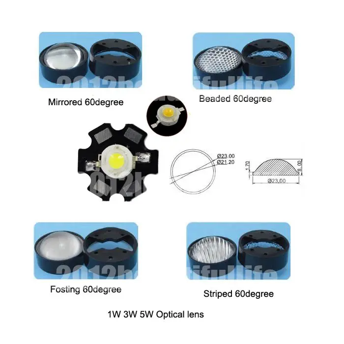 60degree beam angle 23mm 1W 3W 5W High Power Led Secondary Optical Lens | Инструменты