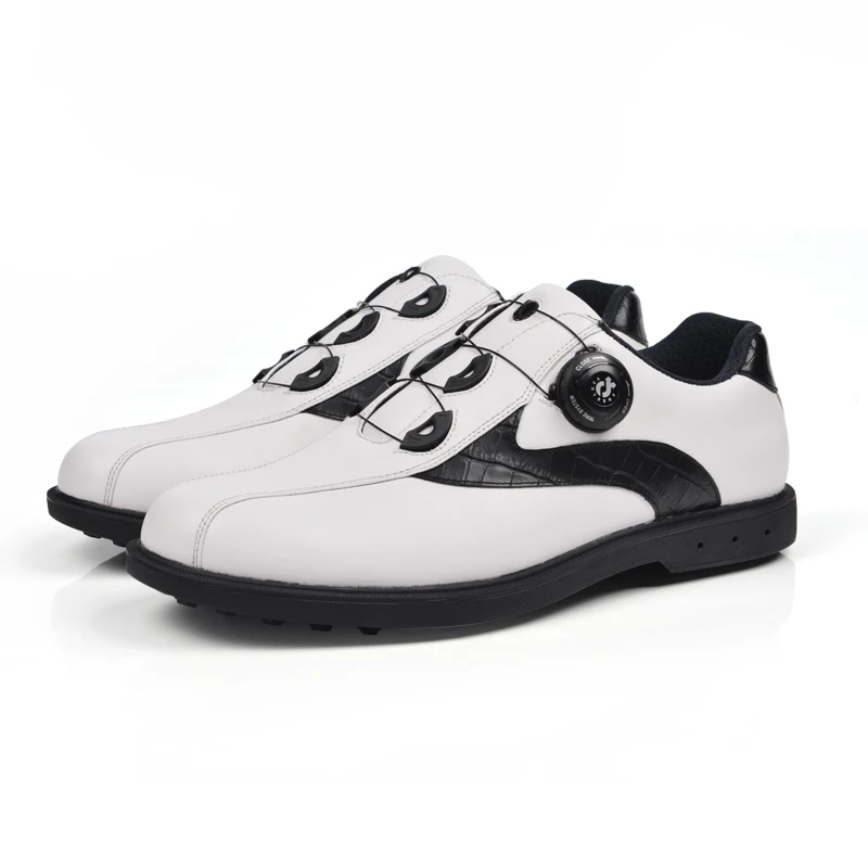 

Men golf shoes 2019 geniune leather sports shoes auto screw lace easy control men shoes spring summer 39~44 leather white shoes