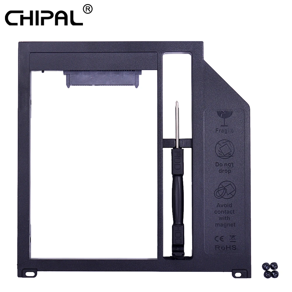 

CHIPAL SATA 3.0 2nd HDD Caddy 9mm 9.5mm for 2T SSD Case Hard Disk Drive Enclosure For Macbook Pro 13" 15" 17" SuperDrive Optibay