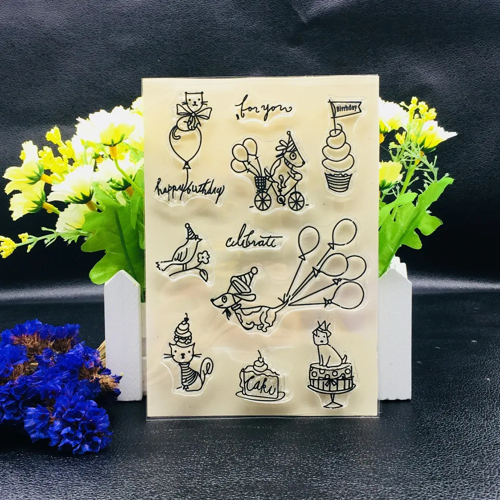 Happy birthday stamp Clear Stamp for Scrapbooking Transparent Silicone Rubber DIY Photo Album Decor A326 | Дом и сад